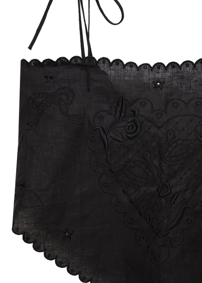 Lybid Scarf Top in Black