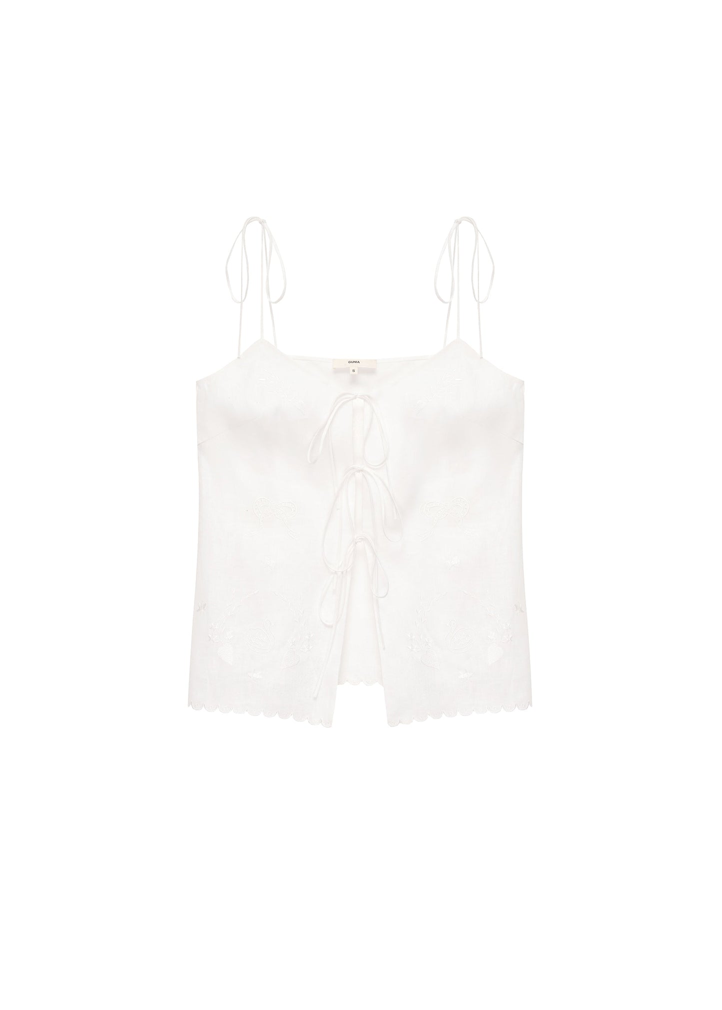 Eva tie-strap Tank Top in Milk