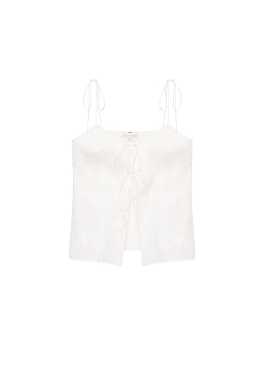 Eva tie-strap Tank Top in Milk