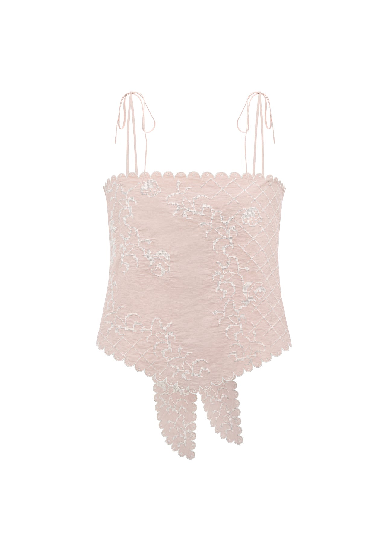 Bandana Top with Tyn Embroidery in pink slide 1