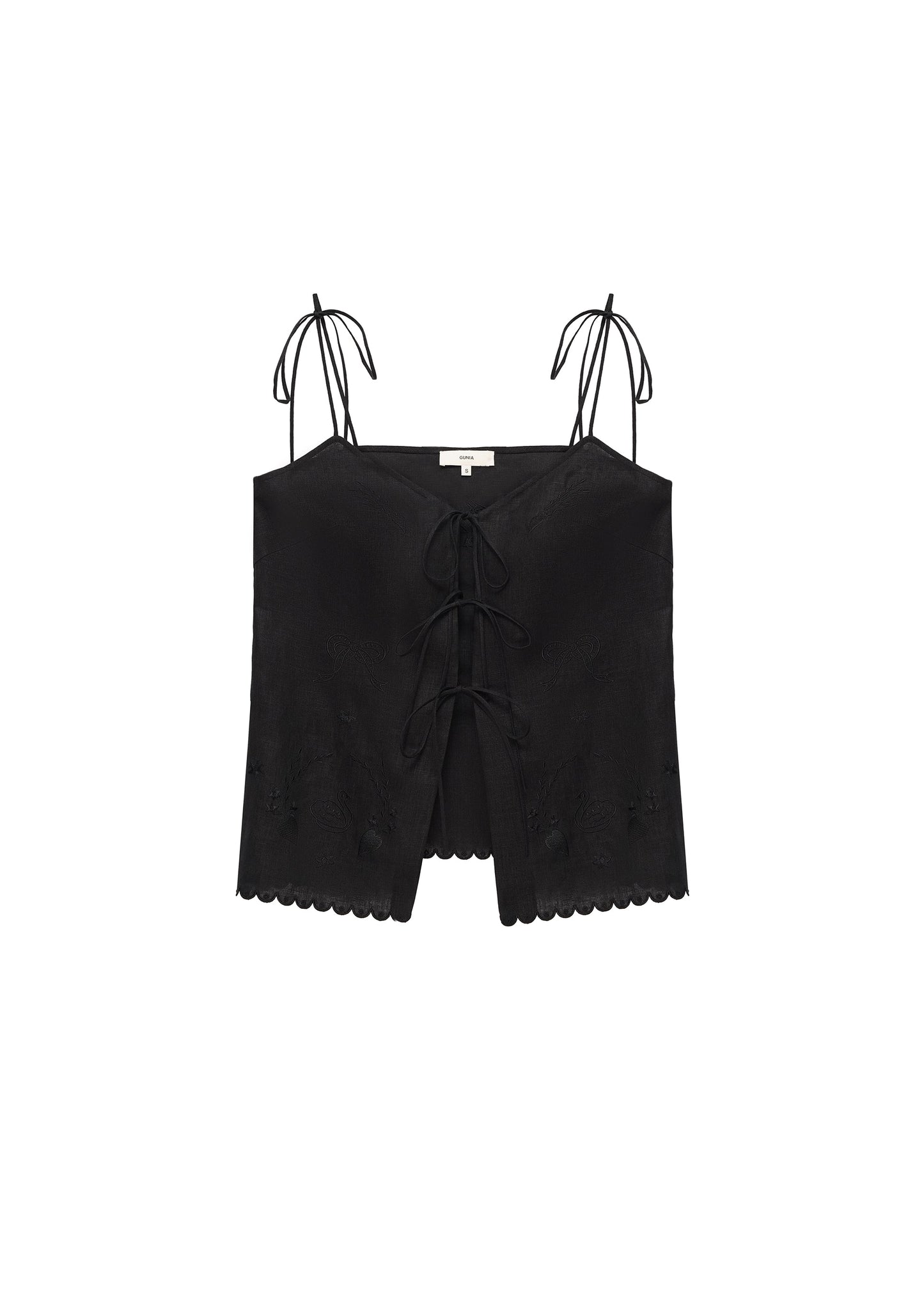Eva tie-strap Tank Top in Black