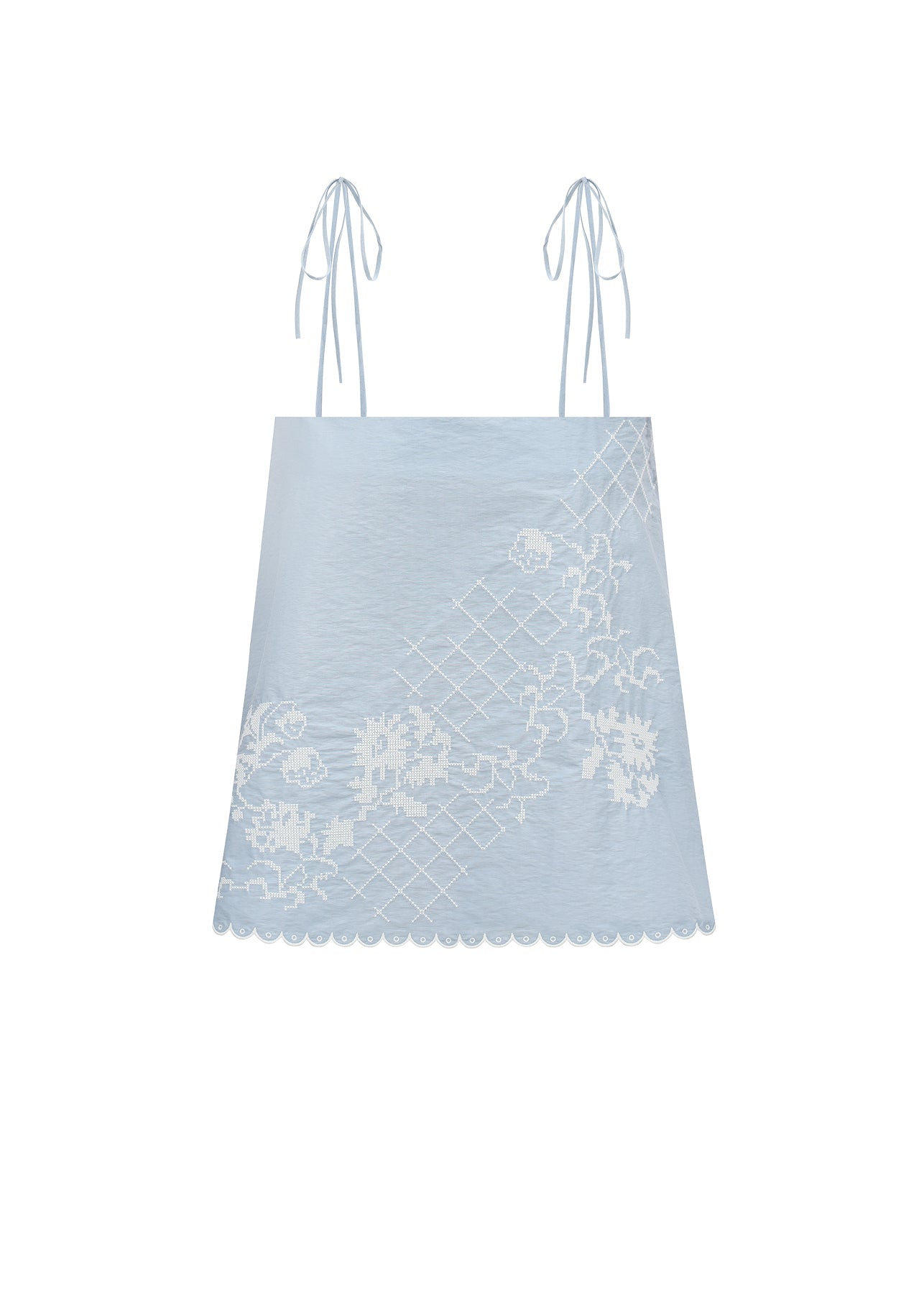 Top with Tyn Embroidery in blue
