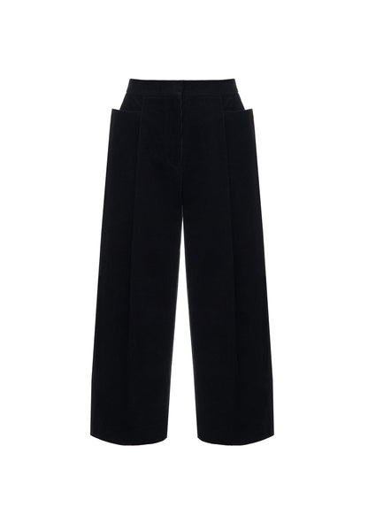 Marfa Corduroy Cropped Pants in Black