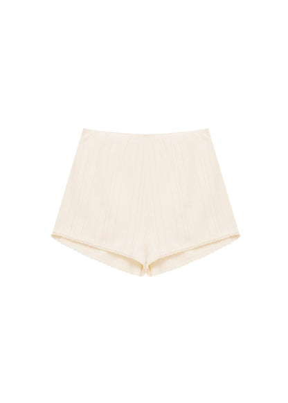 Textured Shorts in Milk