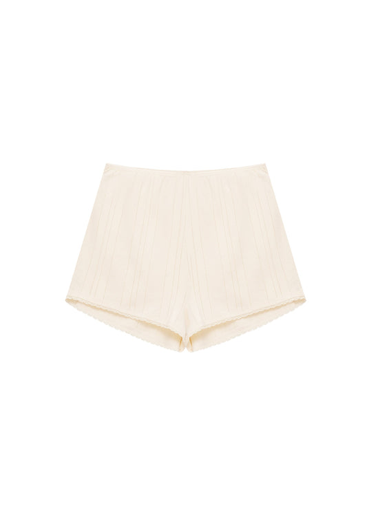 Textured Shorts in Milk