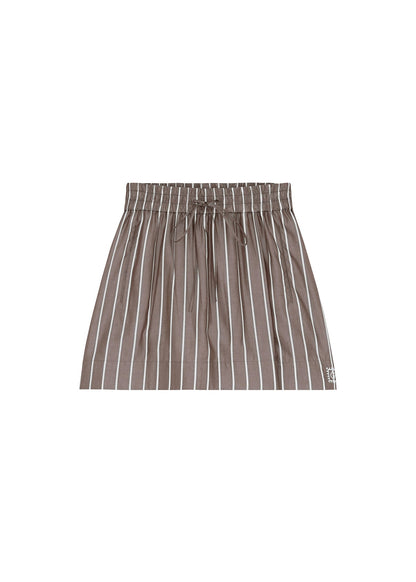 Skirt-Like Brown Striped Shorts