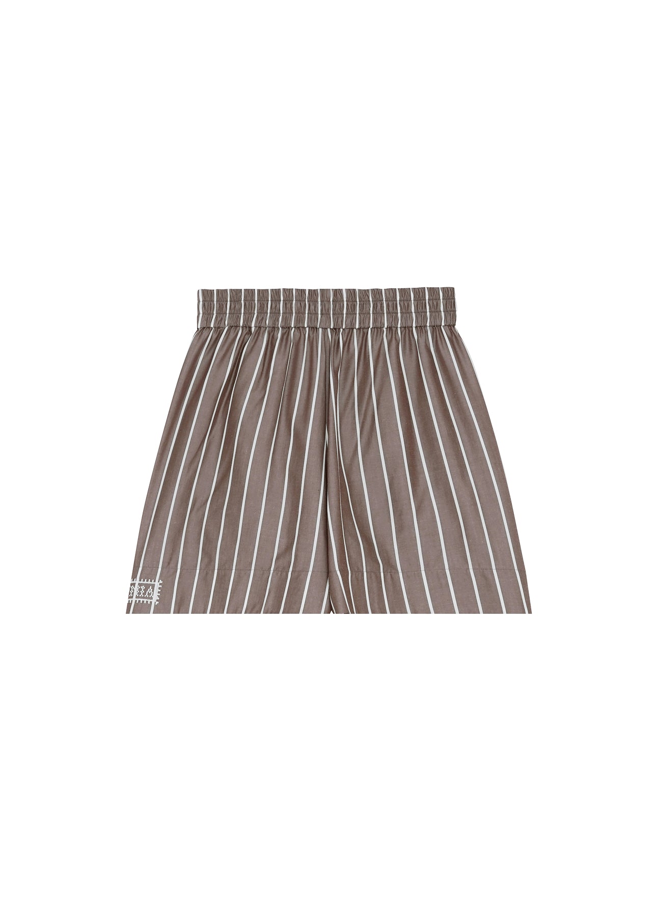 Skirt-Like Brown Striped Shorts slide 1