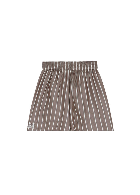 Skirt-Like Brown Striped Shorts