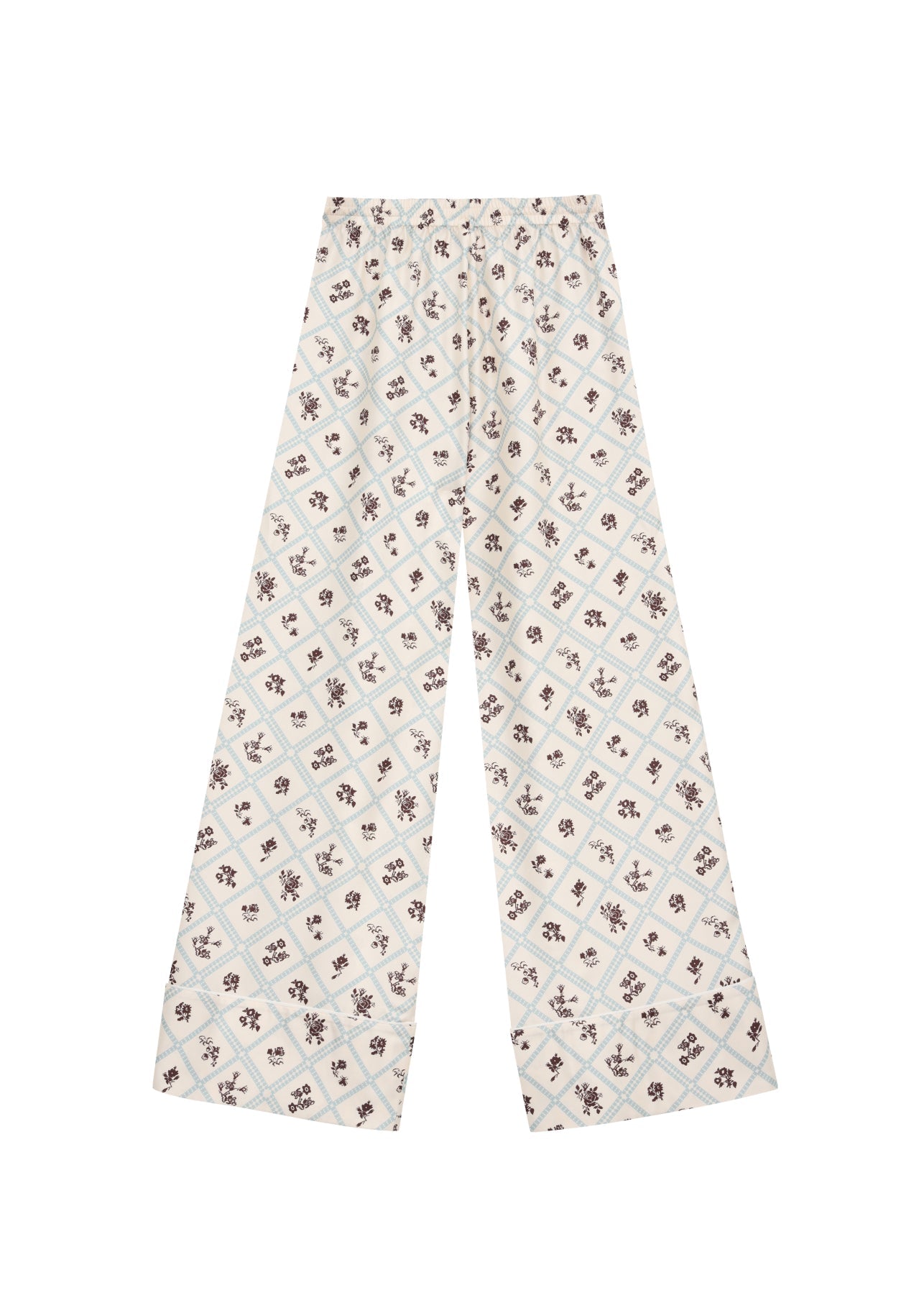 Silk Pants in Ruzha Pattern in milk slide 3