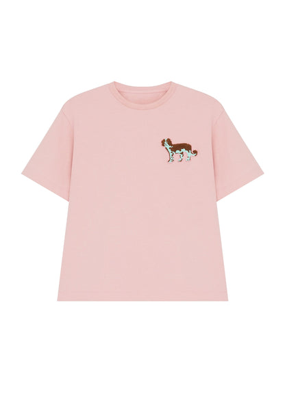 Patch-Detail T-Shirt in Pink