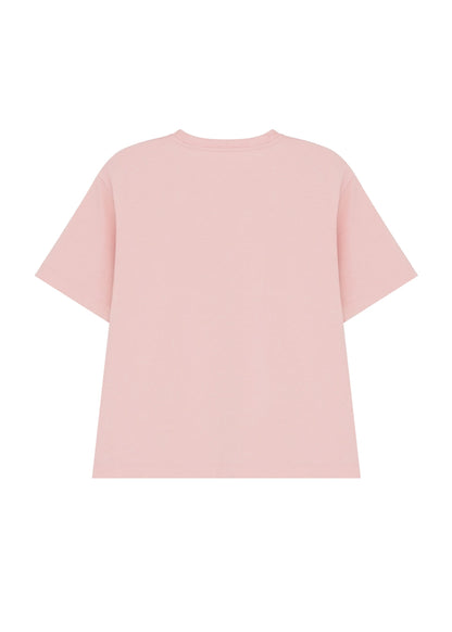 Patch-Detail T-Shirt in Pink