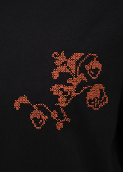 Embroidered GUNIA Jersey T-Shirt Black