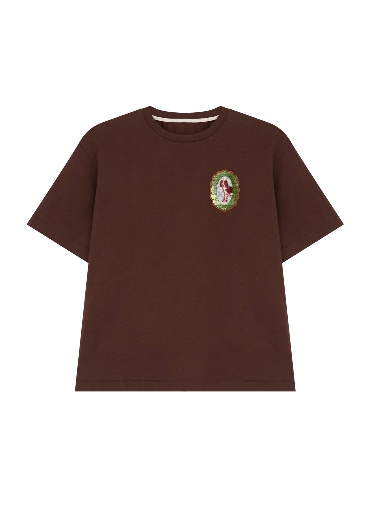 Patch-Detail T-Shirt in Brown