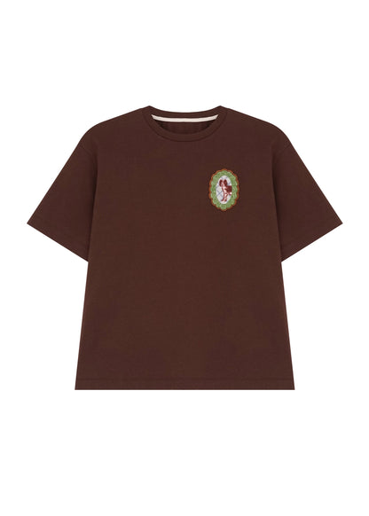 Patch-Detail T-Shirt in Brown