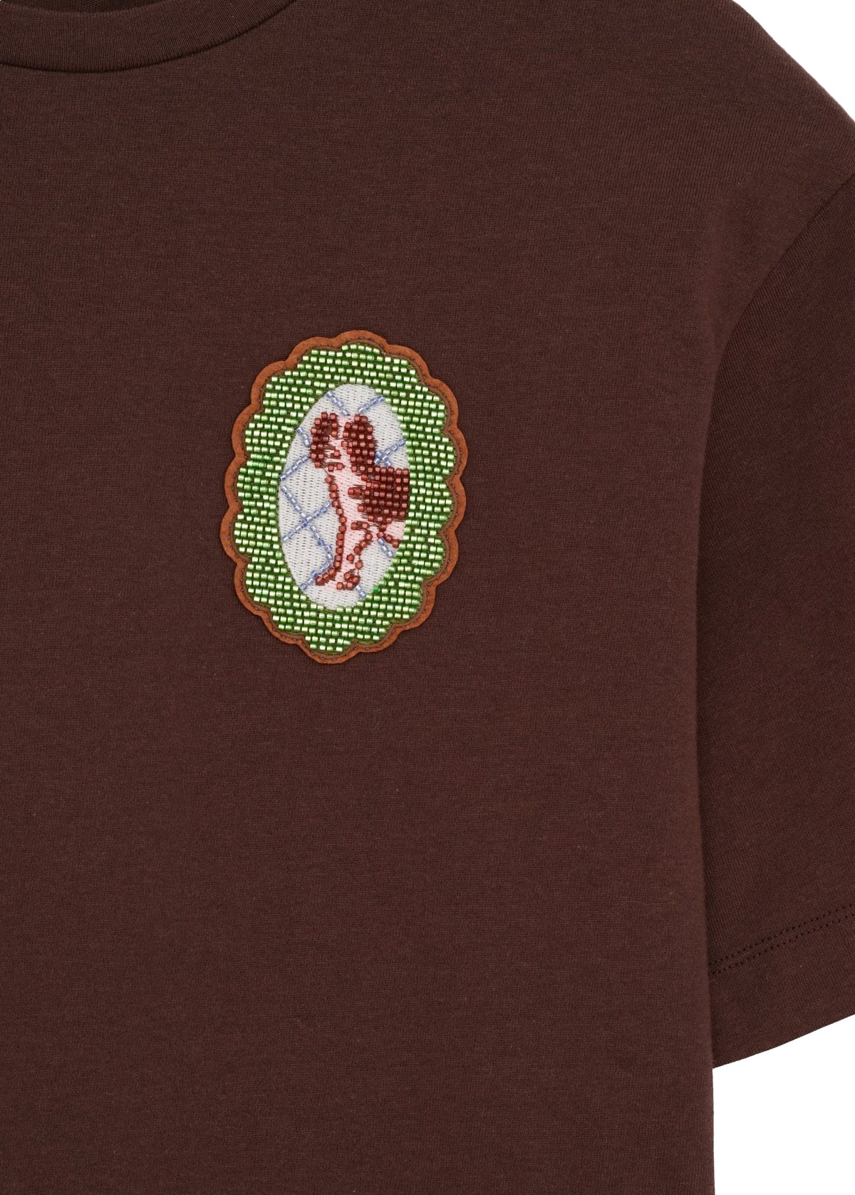 Patch-Detail T-Shirt in Brown