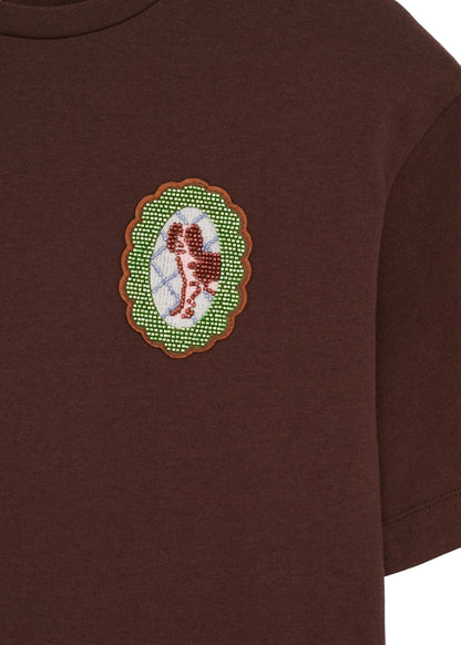 Patch-Detail T-Shirt in Brown