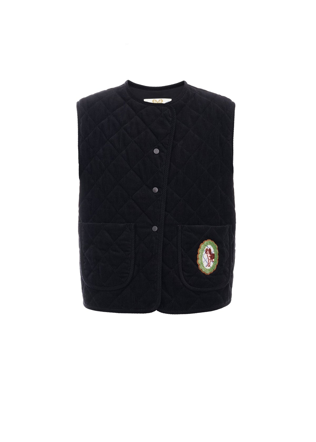 Embroidered Quilted Vest
