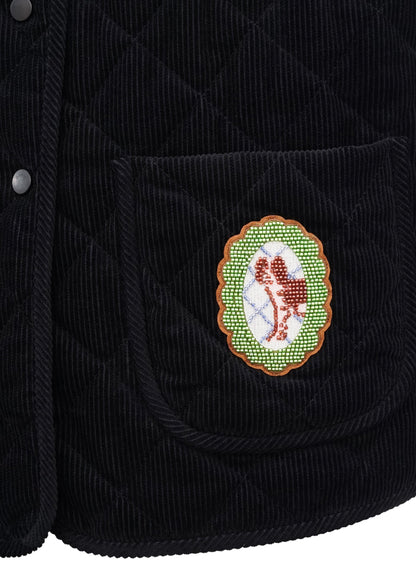 Embroidered Quilted Vest