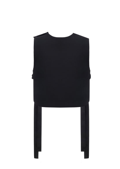 Flowers Embroidered Bib Vest
