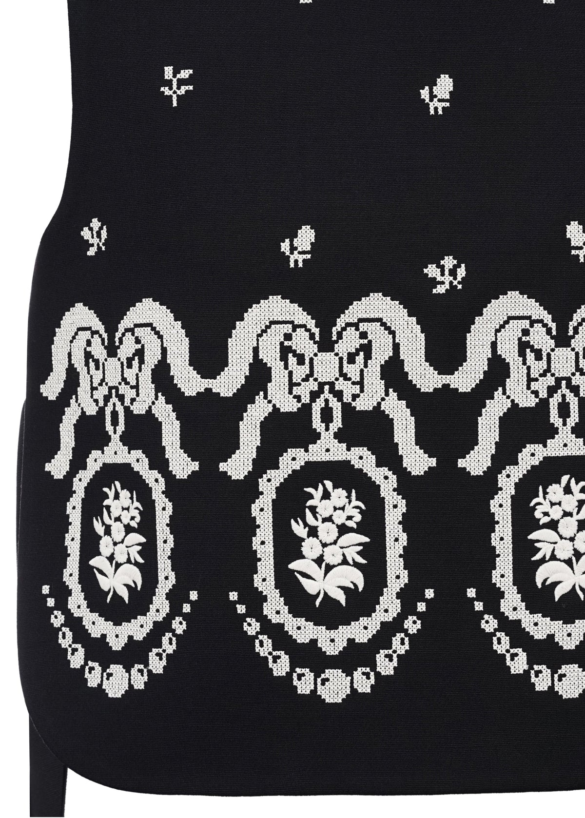 Flowers Embroidered Bib Vest