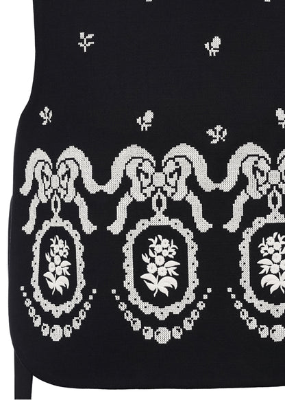 Flowers Embroidered Bib Vest