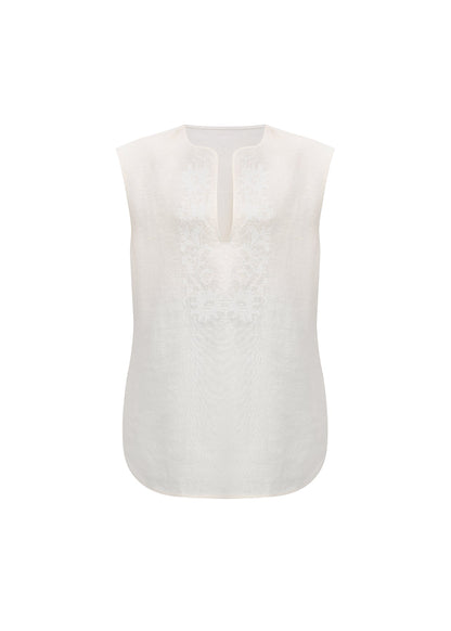 Embroidered Drop Vest