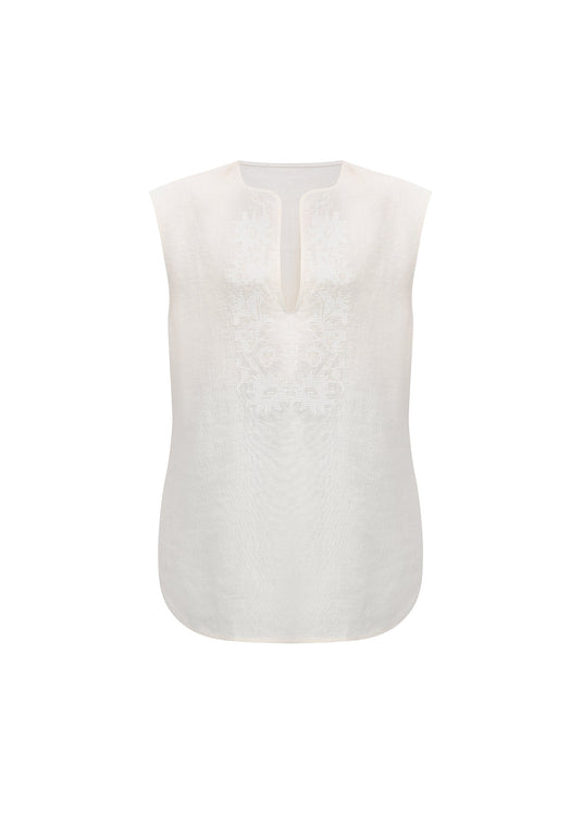 Embroidered Drop Vest