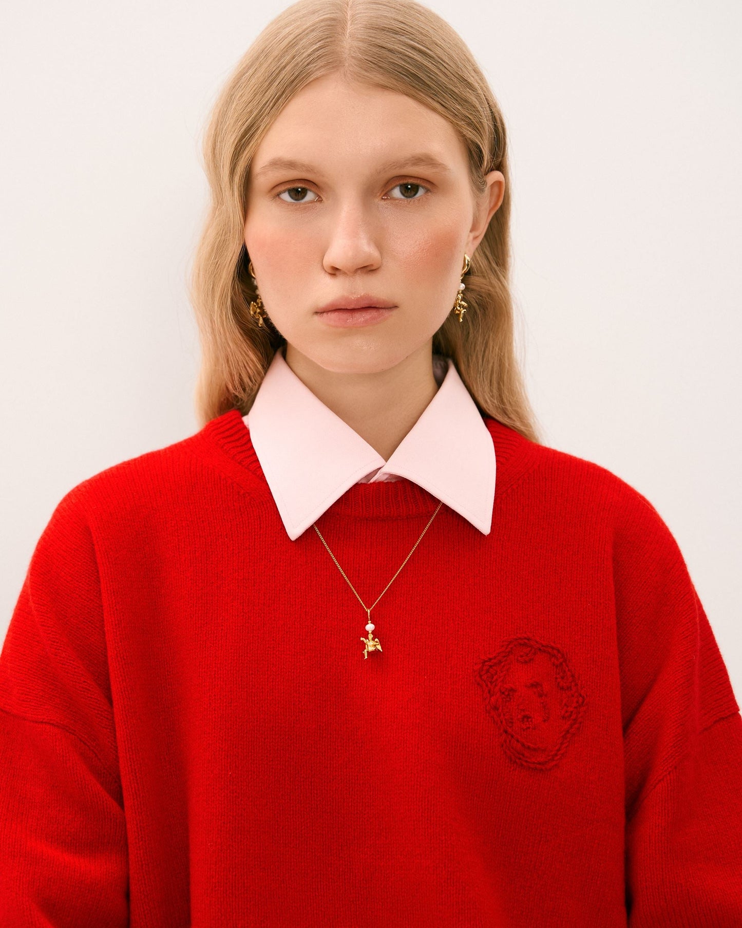 Sweater with Angel in Red