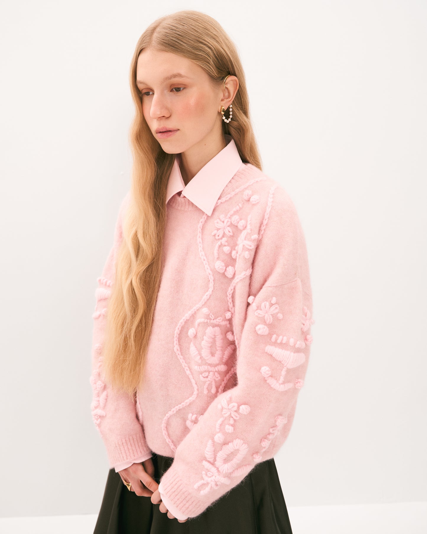 Flowers Sweater in Pink