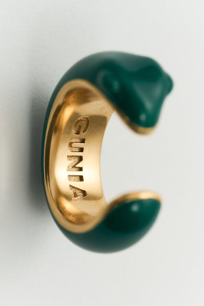 Tyras Ear Cuff in Emerald Green