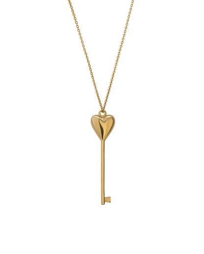 Gold Plated Key to the Heart Pendant