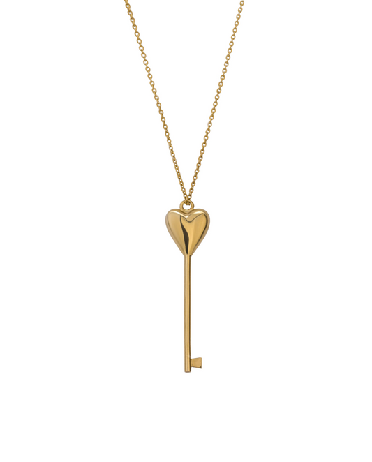 Gold Plated Key to the Heart Pendant