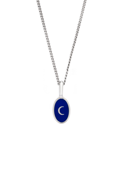 Silver pendants with a star and moon