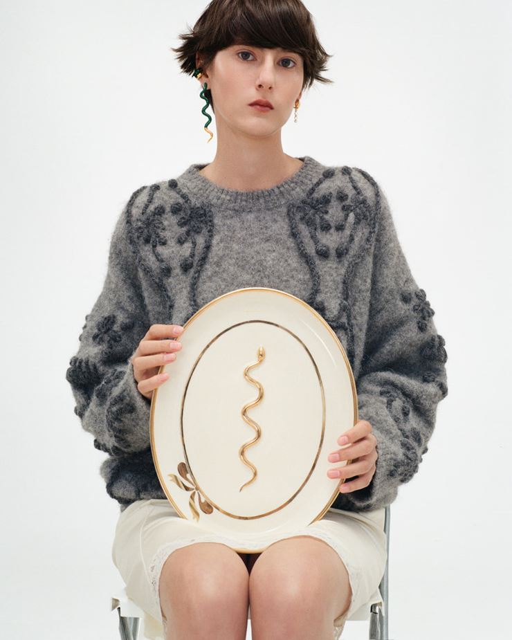 Flowers Sweater in Grey
