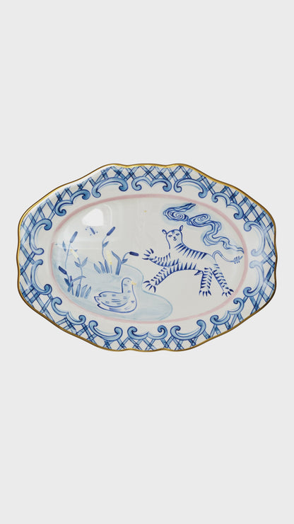 Oval Plate with Tiger GUNIA x Pryvity
