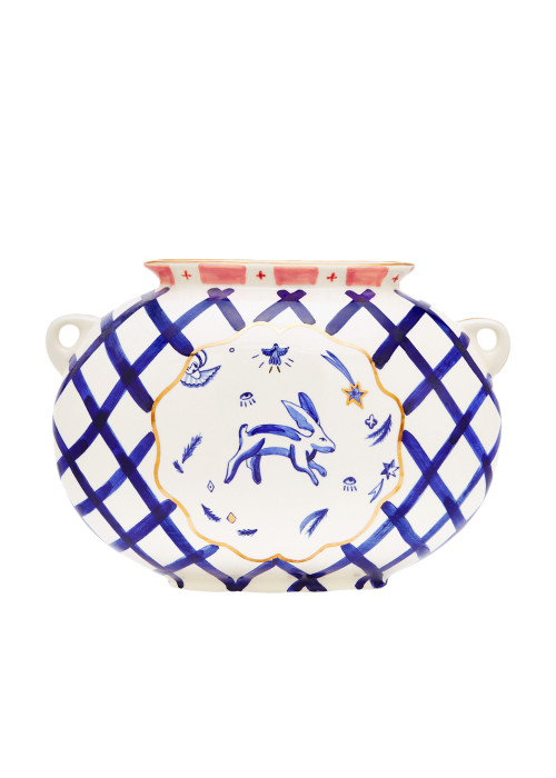 Ceramic vase with the image of a girl