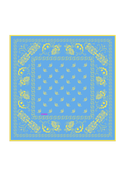 Silk bandana blue