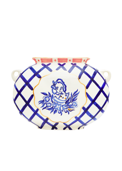Ceramic vase with the image of a girl